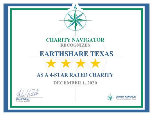 earthshare texas charity navigator 4-star certificate