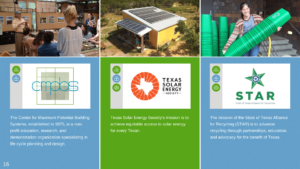 earthshare of texas 2021 impact report members center for maximum potential building systems texas solar energy society star state of texas alliance for recycling