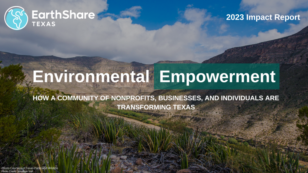 cover photo of earthshare texas 2023 impact report