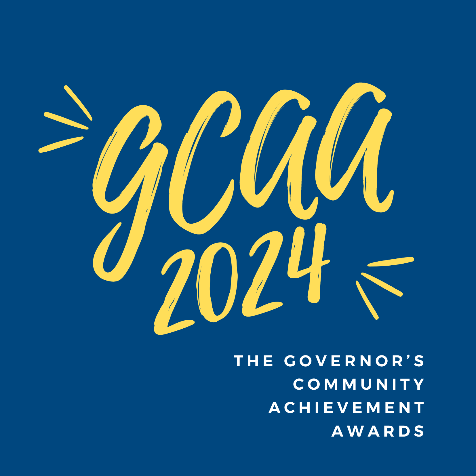 graphic image detailing Governor's Community Achievement Awards on blue background
